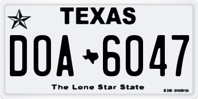 TX license plate DOA6047