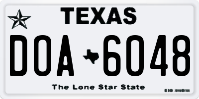 TX license plate DOA6048