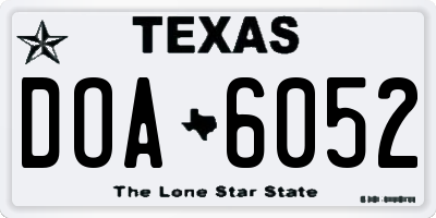 TX license plate DOA6052