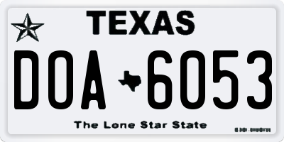 TX license plate DOA6053