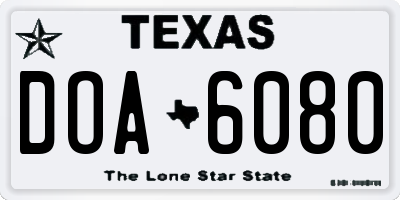 TX license plate DOA6080