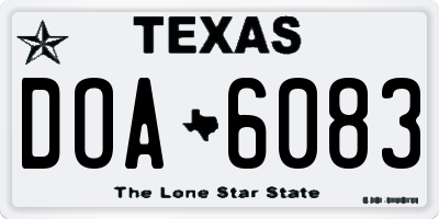 TX license plate DOA6083