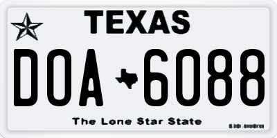 TX license plate DOA6088