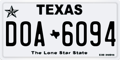 TX license plate DOA6094