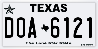 TX license plate DOA6121