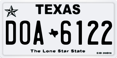 TX license plate DOA6122