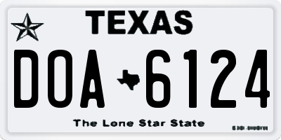 TX license plate DOA6124