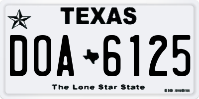 TX license plate DOA6125