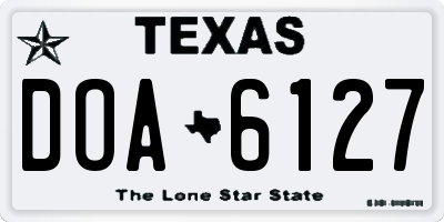 TX license plate DOA6127