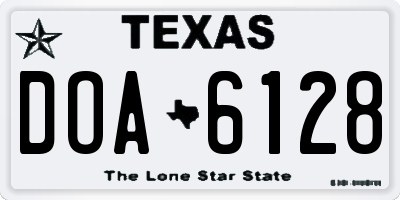 TX license plate DOA6128