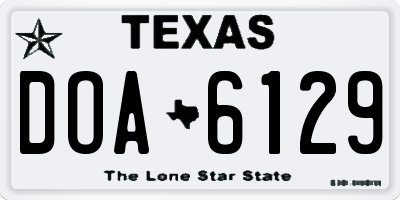 TX license plate DOA6129