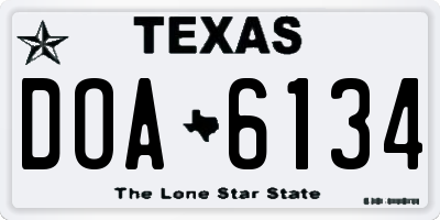 TX license plate DOA6134
