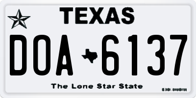 TX license plate DOA6137