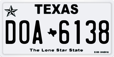 TX license plate DOA6138