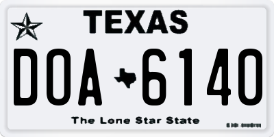 TX license plate DOA6140