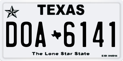 TX license plate DOA6141