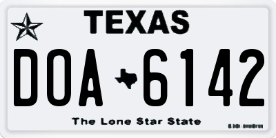 TX license plate DOA6142