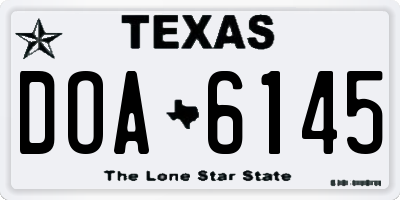 TX license plate DOA6145
