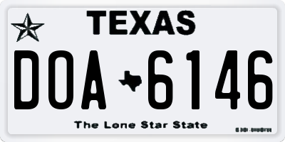 TX license plate DOA6146