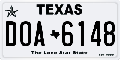 TX license plate DOA6148