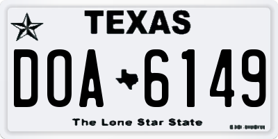 TX license plate DOA6149
