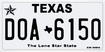 TX license plate DOA6150