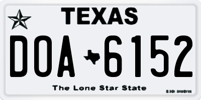 TX license plate DOA6152