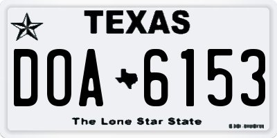 TX license plate DOA6153