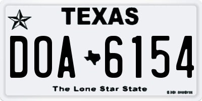 TX license plate DOA6154