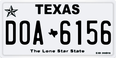 TX license plate DOA6156