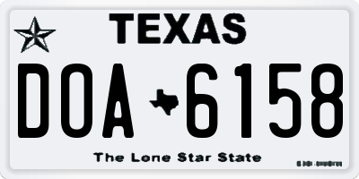 TX license plate DOA6158