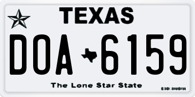 TX license plate DOA6159