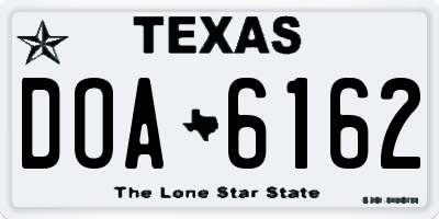 TX license plate DOA6162