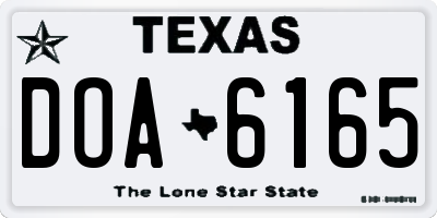 TX license plate DOA6165