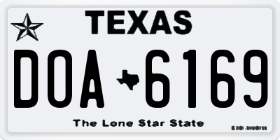 TX license plate DOA6169