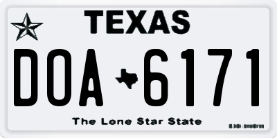 TX license plate DOA6171
