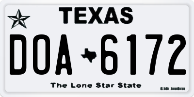 TX license plate DOA6172