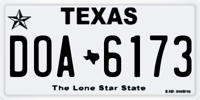 TX license plate DOA6173