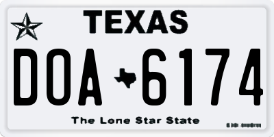 TX license plate DOA6174