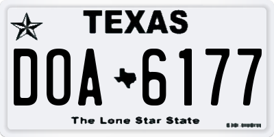 TX license plate DOA6177