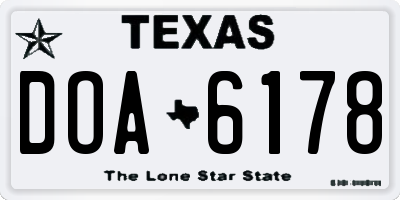 TX license plate DOA6178