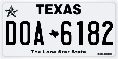TX license plate DOA6182
