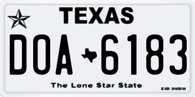 TX license plate DOA6183
