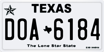 TX license plate DOA6184