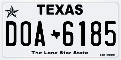TX license plate DOA6185