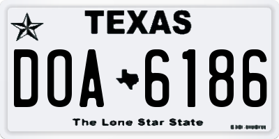 TX license plate DOA6186