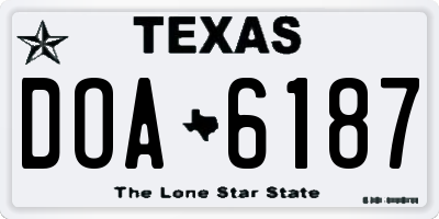 TX license plate DOA6187