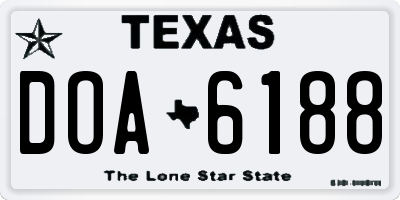 TX license plate DOA6188