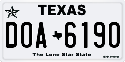 TX license plate DOA6190