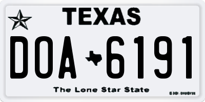 TX license plate DOA6191